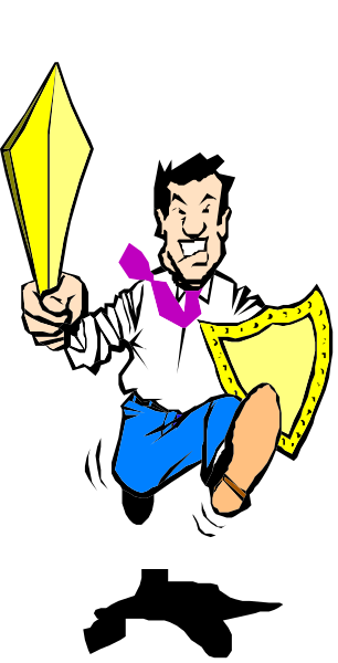 The image shows a cartoon of an animated character holding up a yellow flag with their right hand while standing on what appears to be grassy ground in front of them.
