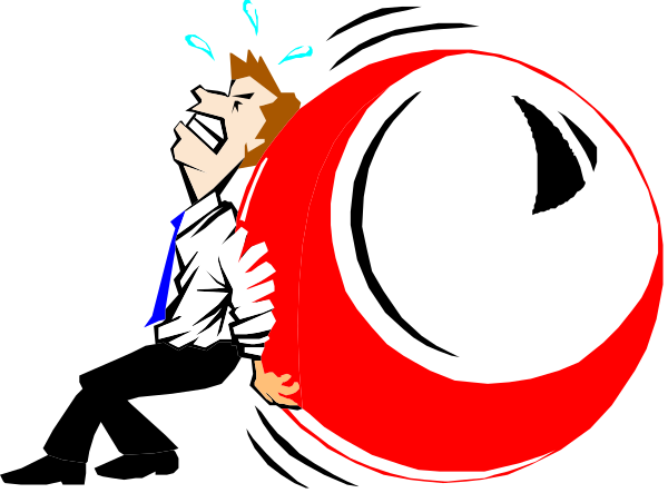 The cartoon shows a man with his head inside an oversized fishbowl that is floating above him; he appears to be in distress as water spills out of it onto his face while another character looks on, seemingly unperturbed by this unusual situation.