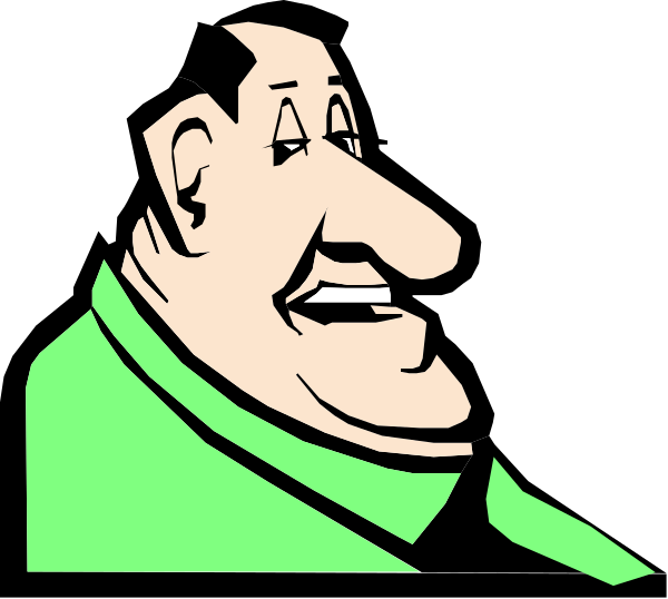 The image shows a cartoon of an animated character who appears to be male with exaggerated facial features such as large eyes and eyebrows, wearing what seems like a green suit jacket over his shoulders while standing in front of a dark background that resembles nighttime or shadows.