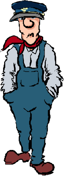 The cartoon shows a man standing next to an open window with his hands on hips; he is wearing overalls and has red hair.