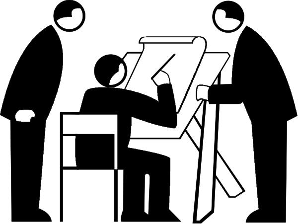 The black and white photo shows a car with its headlights on driving down an empty road at night.