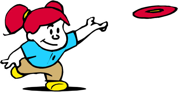 The image shows a cartoon of an animated girl with red hair who appears to be throwing something at another character that is out of frame on what looks like a dark background.