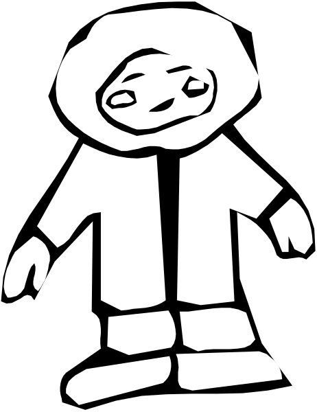 The black and white silhouette of a person wearing an astronaut suit with gloves on their hands is standing upright in front of what appears to be a dark background.