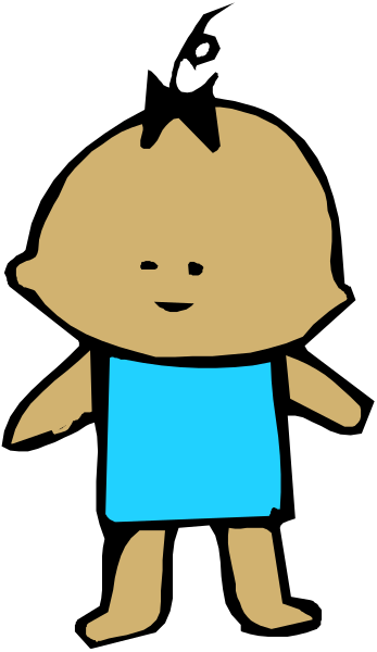 The image shows a cartoon of an animated child standing against a black background with their arms outstretched as if reaching for something.