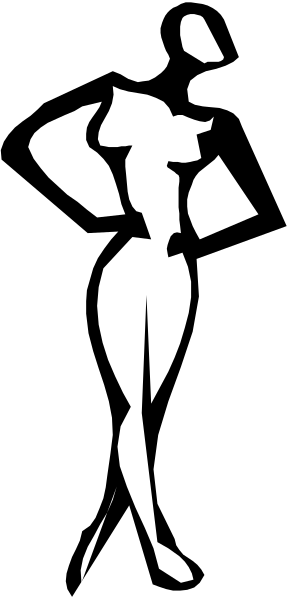 The image shows a black silhouette of an athletic figure against a white background with no additional details provided about any other elements in this small clip-art picture.