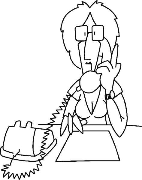 The black and white cartoon shows a character holding up two fingers to their face with an expression of surprise on it while standing in front of what appears to be a dark background that could represent nighttime.