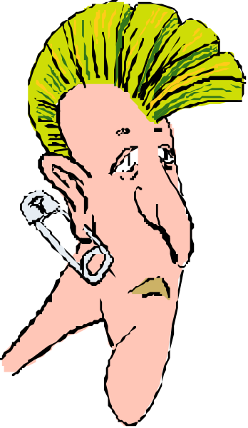 The cartoon features a man with blonde hair wearing sunglasses on his head, holding what appears to be an ice cream cone in one hand while pointing at it with another finger of that same hand. He is standing against a black background and has tattoos visible on both arms.