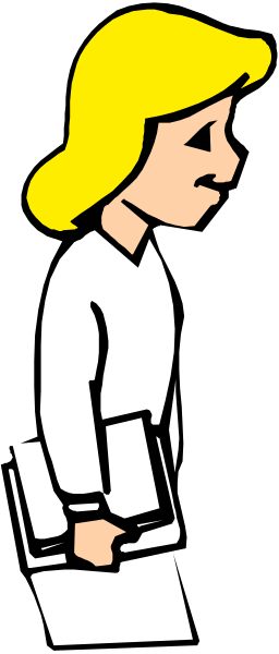 The image shows a cartoon of an animated character standing against a dark background with their back to us; we can only see them from behind as if looking through a doorway into another room where there is no visible content, giving it a minimalist appearance.
