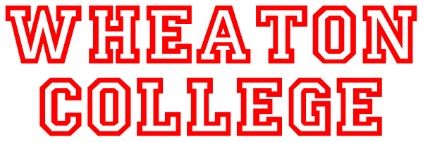 The text "Wheaton College" on a red background with white lettering is visible at top of clip-art image.