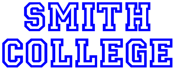 The image shows a logo with text that reads "Smith College" on top of another line of smaller text below it which says "College."