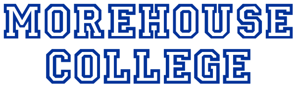 The image shows a logo with text that reads "MOREHOUSE COLLEGE" on top of an illustration depicting what appears to be a building labeled as 'Morehouse College'.