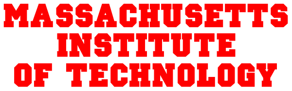 The text "massachusetts institute of technology" on a gray background with white lettering is displayed atop an image that shows what appears to be a small model car in motion against a blurred backdrop, suggesting speed and movement.