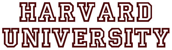 The logo of Harvard University with a red background on top half.