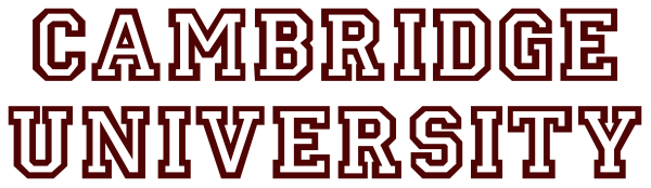 The image shows a logo with text that reads "Cambridge University."