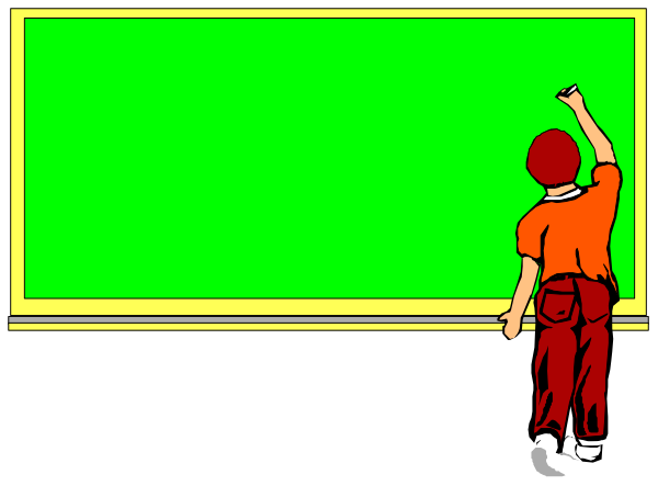 The image shows a cartoon of two characters standing next to each other with their backs turned towards us; both have red hair and one is pointing at something off-screen while holding what appears to be an eraser in hand, suggesting that this might take place inside or near a classroom setting due to the presence of chalkboards.
