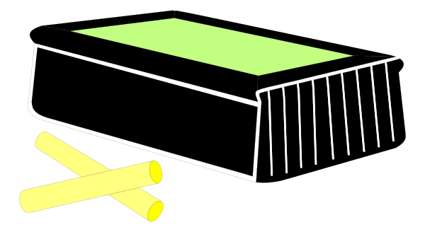 The black and white illustration shows a green bar of soap with two yellow bars beside it on what appears to be a countertop in an indoor environment.