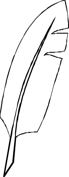The image shows a closeup of an arrowhead with feathers on either side against a dark background; it is partially obscured by another object that appears to be black in color but its shape isn't clear due to being cut off at both ends, creating a puzzle-like effect where the viewer can only see one end.