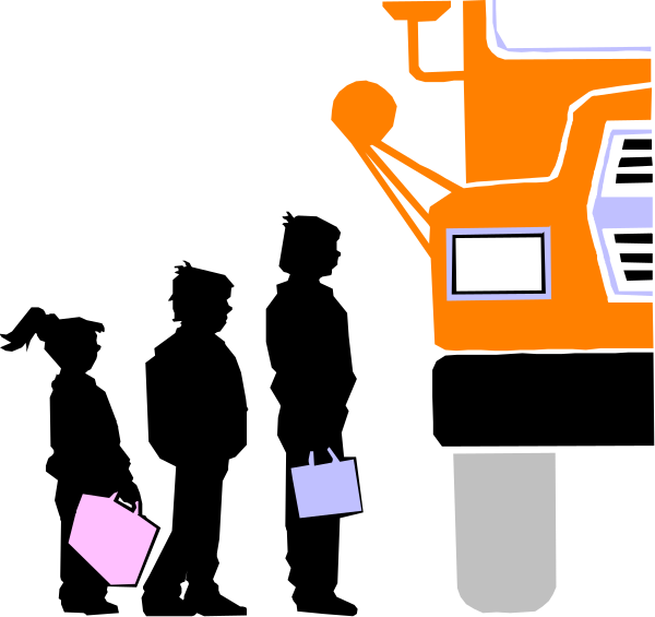 The image shows a black background with various items scattered around: an orange truck on top left corner; two pink tags near bottom right corner; three white rectangles in center-right area of varying sizes; one small blue tag at lower middle part, and some other objects that resemble shopping bags or boxes.