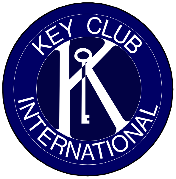 The image shows two circular logos for a club named "Key Club International."