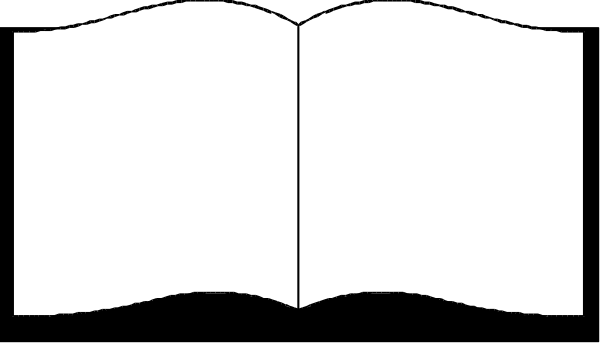 The image shows an open book with blank pages on a gray background; there is no text visible within this clip-art representation of an opened notebook.