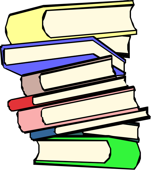 The image shows a collection of books stacked on top of each other with their spines facing outward to reveal various titles in different languages; there is no visible text providing specific information about any book's title, author, language, etc., and it appears that this could be an educational or library setting.