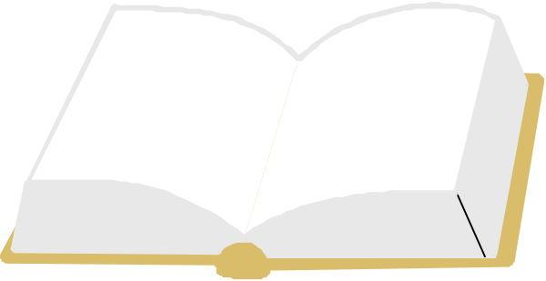 The image shows an open book with a blank page on top of it against a plain background.