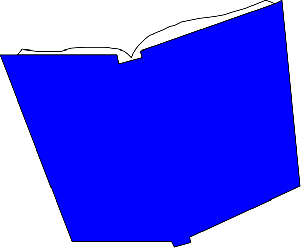 The image shows a blue book with pages open to reveal blank white paper inside it against a black background.