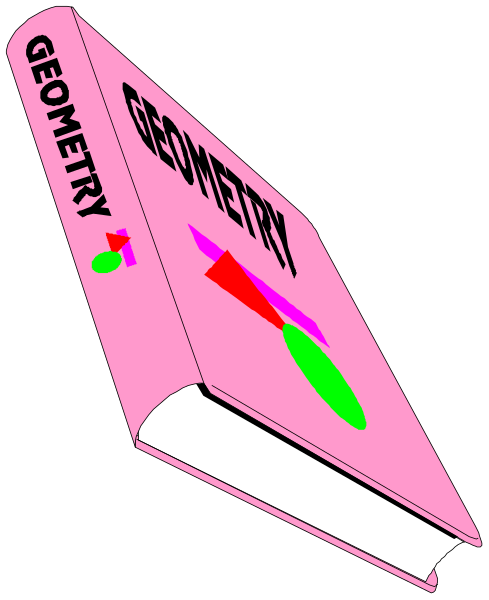 The image shows a book titled "Geometry" with an abstract design on its cover placed against a black background.
