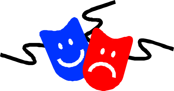 The image shows two cartoon faces with a speech bubble containing an emoji between them on what appears to be a gray background.