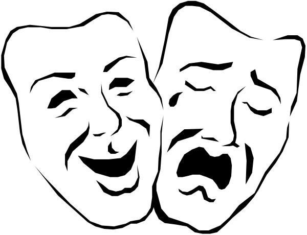 The black and white silhouette of a man's face with exaggerated features on either side of his head is shown in this image.