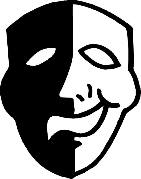The black and white silhouette of a masked figure with an "anarchy" symbol on its forehead is shown in this image.