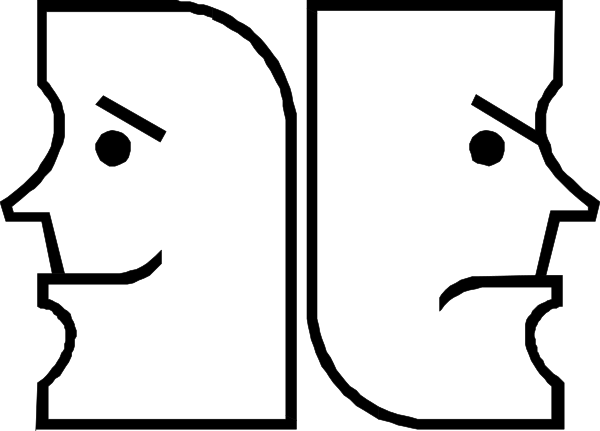 The image shows a black line with two white rectangles on either side of it against a gray background.