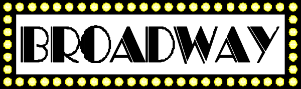 The image shows a sign that reads "Broadway" with an illuminated border around it.