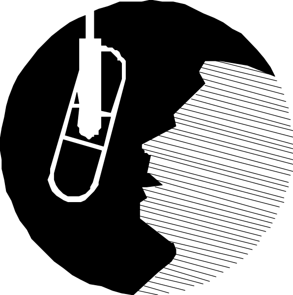 The image shows a black background with two white lines intersecting at an angle near each other on top of it.