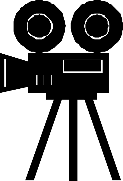 The image shows a black and white photo of an object that resembles a robot with two eyes on its face, set against a gray background.
