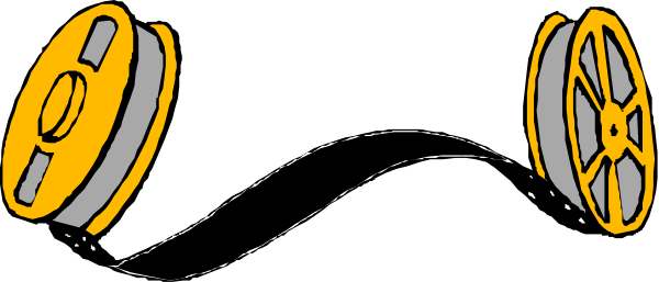 The image shows two film reels with a black background.