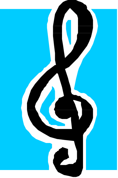 The image shows a blue silhouette of an object that resembles a stylized letter 's' with two loops on top against a white background in one corner; there is also another smaller graphic, which appears to be a black and gray pixelated representation of what looks like the same shape but without any color or detail.