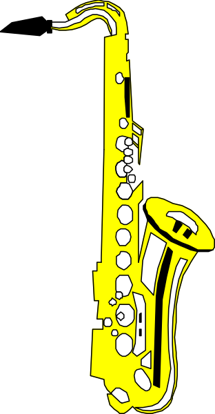 The image shows a saxophone with bubbles around it against a black background.