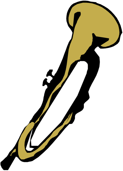The image shows a black silhouette of an elephant's trunk with tusks on either side against a white background.