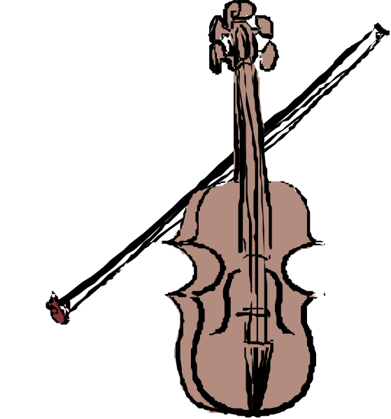 The image shows a violin with its bow resting on it against a black background.