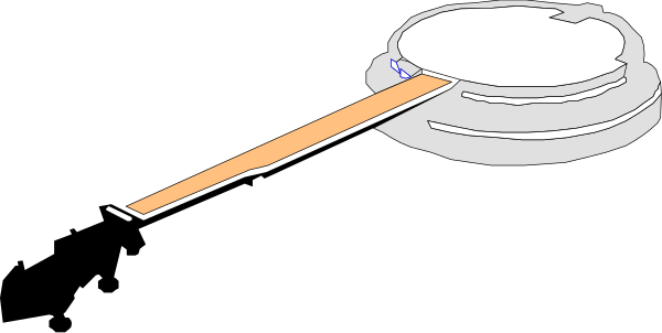 The image shows a black and white illustration of an ice cream cone with two scoops on top placed next to what appears to be a hot dog bun that has been cut in half lengthwise.