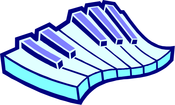 The image shows a keyboard with keys that have been removed to create an abstract design resembling musical notes on top of it against a dark background.