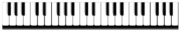 The image shows a keyboard with white keys on it against a gray background.