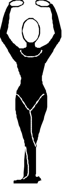 The image shows a black silhouette of an animated character with exaggerated facial features standing against two different backgrounds: on one side is dark grey, while on the other it's light brown; there appears to be no text in this clip-art style illustration.