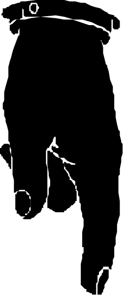 The image shows a blurry black object with white lines against an indistinct background that appears to be grayish-brown in color.
