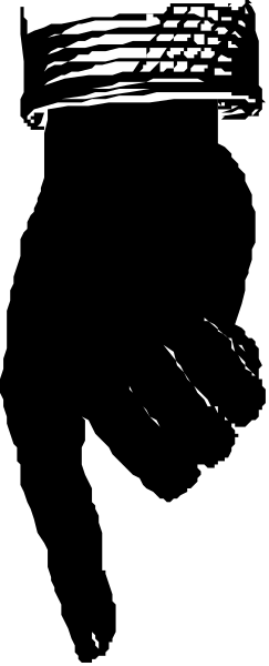 The image shows a close up of an object with black lines forming its shape against a gray background.