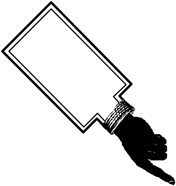 The image shows a black space with two white rectangles on either side of it; there is no discernible content within these spaces as to what might be inside them due to their small size in relation to the overall frame, and thus I cannot provide specific details about objects or actions that may not exist.