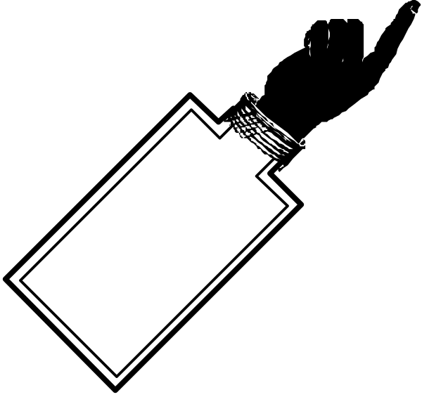 The black and white photo shows a dark room with an object that appears to be floating near the bottom of the frame on what looks like water's surface in front of it.
