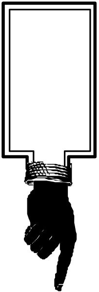 The image shows a black object with white stripes on it against an indistinct background that appears to be dark grey in color.