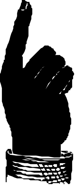 The image shows a black silhouette of an object with multiple layers on it against a gray background.